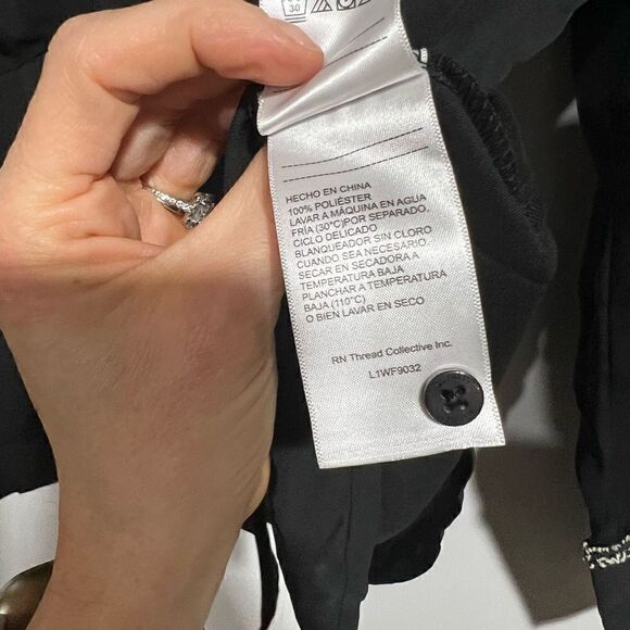 Laundry Women's Black Button Down With Boucle Trim Shirt Size Medium - Picture 7 of 12